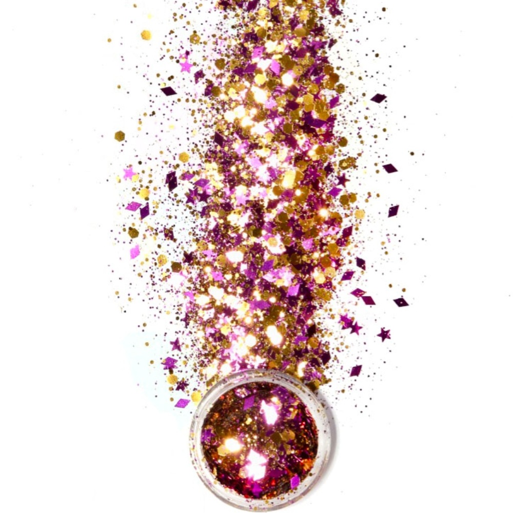 Purple and Gold Chunky Cosmetic Festival Glitter